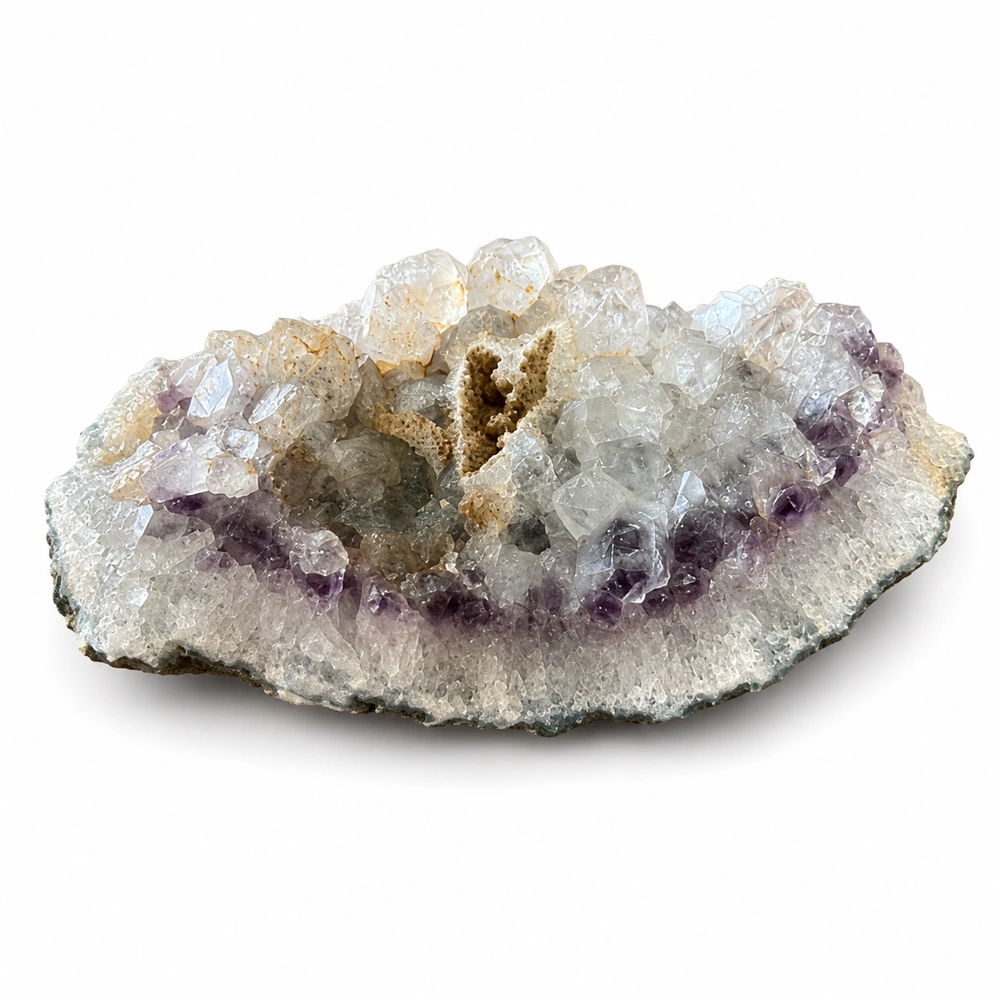 Естествена българска аметистова кварцова геода - когато от суровата скала израства кристал - Image 2