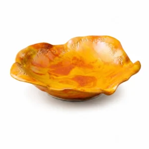 Авторска порцеланова купа Wave Amber, Kabira