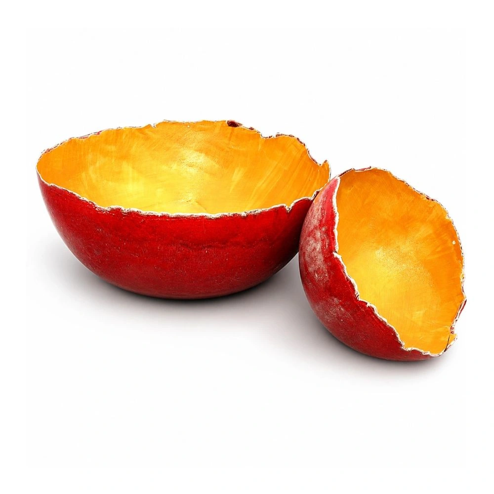 Авторска порцеланова купа Черупка Golden Red, Kabira