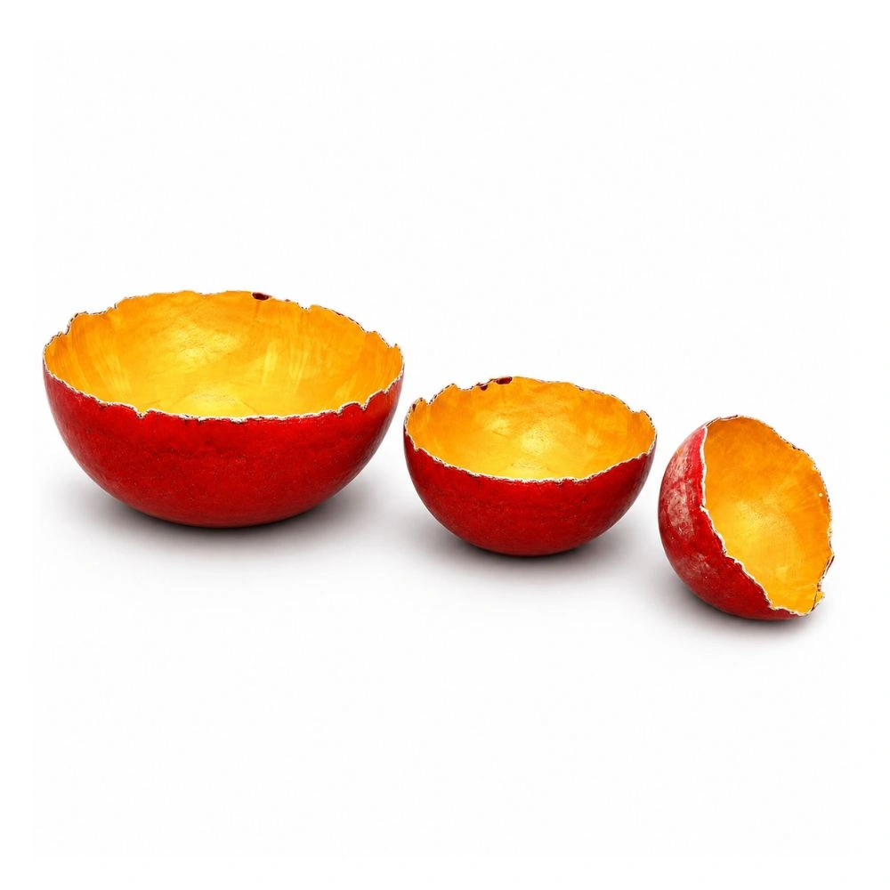 Авторска порцеланова купа Черупка Golden Red, Kabira - Image 5