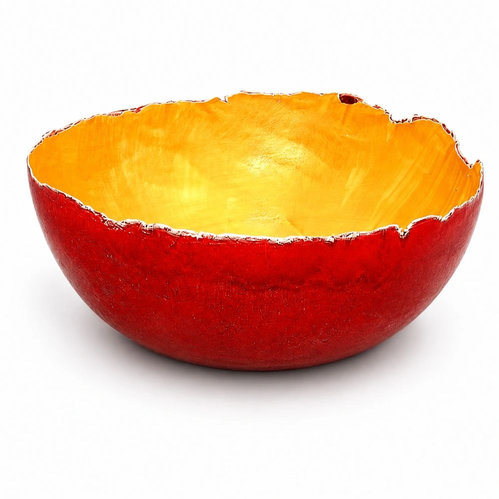 Авторска порцеланова купа Черупка Golden Red, Kabira - Image 6