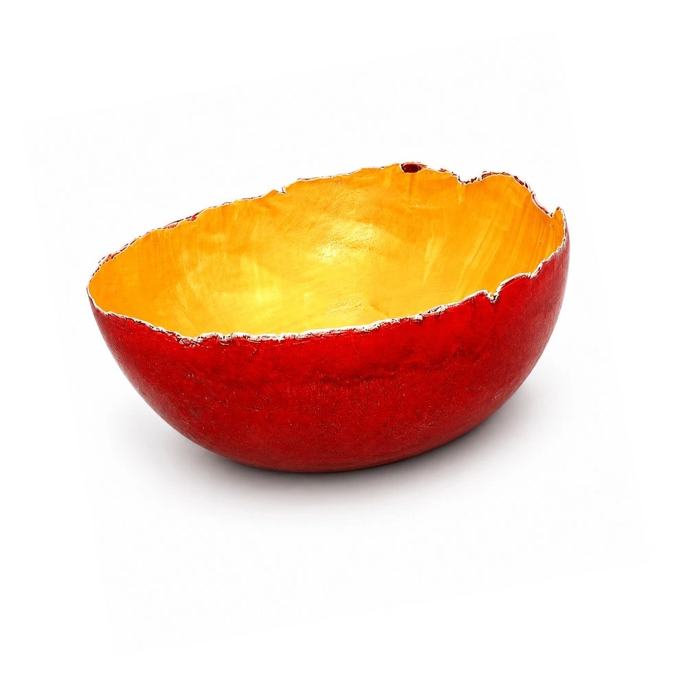 Авторска порцеланова купа Черупка Golden Red, Kabira - Image 2