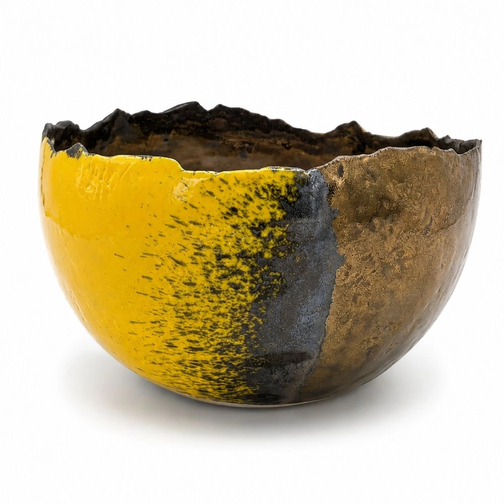 Авторска порцеланова купа Черупка Sun Yellow, Kabira - Image 2